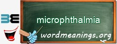 WordMeaning blackboard for microphthalmia